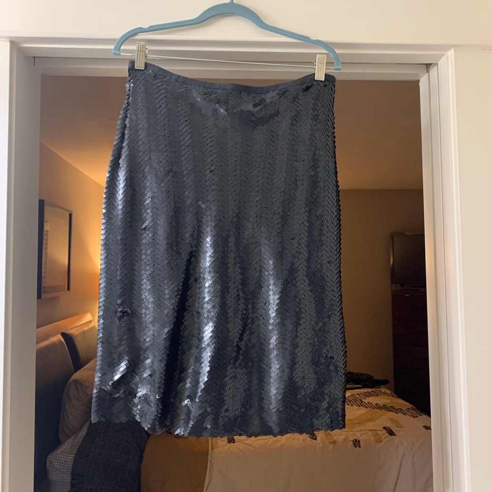 J.Crew- Black Sequin Pencil Skirt- Size 10